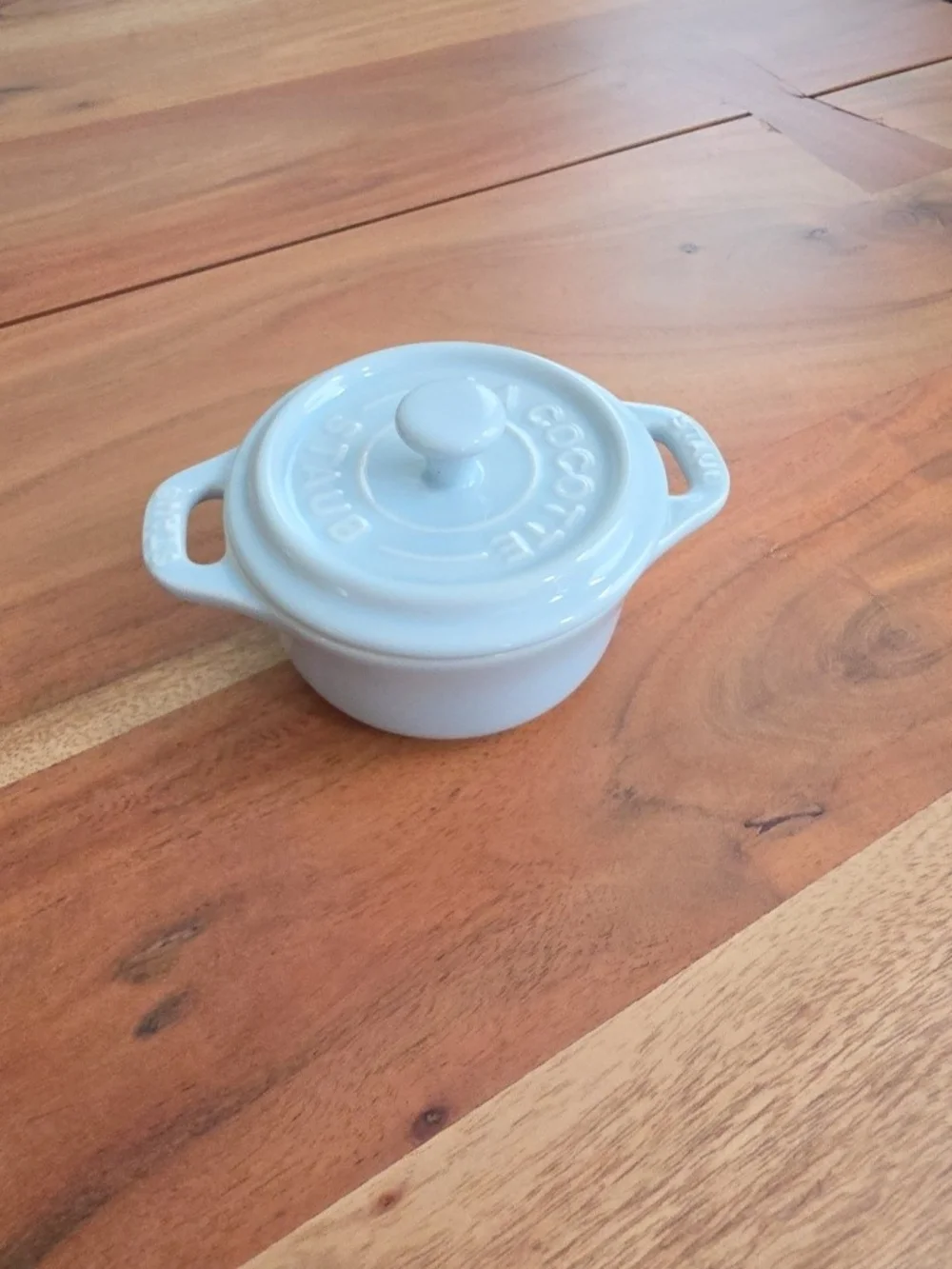 Staub Light Blue Ceramic Mini Cocotte with Lid - NIB
